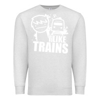 Oatmeal Heather i like trains Premium Sweatshirt - linhVisuals