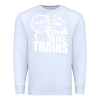 White i like trains Premium Sweatshirt - linhVisuals