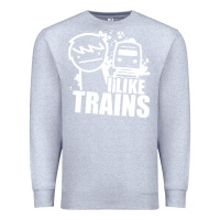 Heather Grey i like trains Premium Sweatshirt - linhVisuals