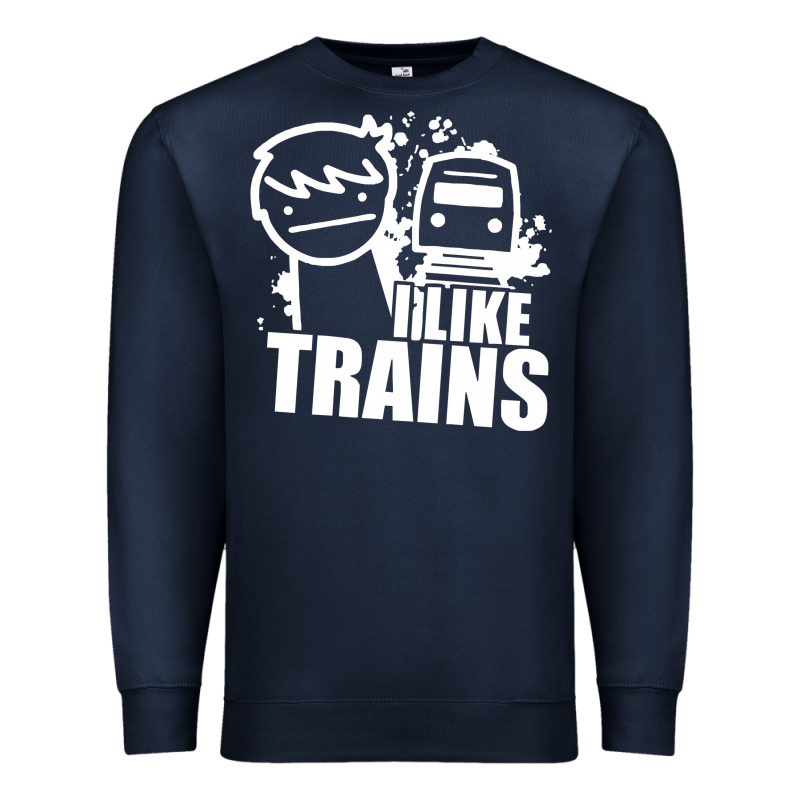 I Like Trains Premium Sweatshirt by linhVisuals | Teevron