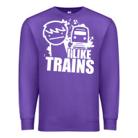 Purple i like trains Premium Sweatshirt - linhVisuals