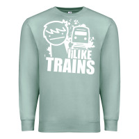 Seafoam i like trains Premium Sweatshirt - linhVisuals