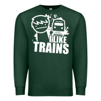 Sports Green i like trains Premium Sweatshirt - linhVisuals
