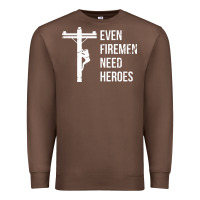 Chestnut even firemen need heroes lineworker powerline technician premium Premium Sweatshirt - linhVisuals