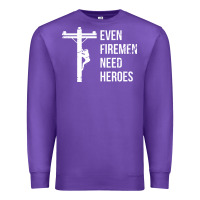 Purple even firemen need heroes lineworker powerline technician premium Premium Sweatshirt - linhVisuals
