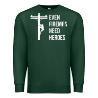 Sports Green even firemen need heroes lineworker powerline technician premium Premium Sweatshirt - linhVisuals