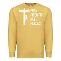 Antique Gold even firemen need heroes lineworker powerline technician premium Premium Sweatshirt - linhVisuals