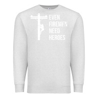 Oatmeal Heather even firemen need heroes lineworker powerline technician premium Premium Sweatshirt - linhVisuals