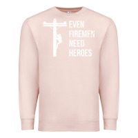 Pale Pink even firemen need heroes lineworker powerline technician premium Premium Sweatshirt - linhVisuals