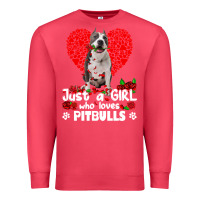 Cardinal pitbull lover dog roses funny just a girl who loves pitbull 213 pitbul Premium Sweatshirt - linhVisuals