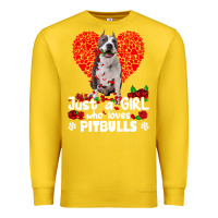 Lemon pitbull lover dog roses funny just a girl who loves pitbull 213 pitbul Premium Sweatshirt - linhVisuals