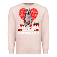 Pale Pink pitbull lover dog roses funny just a girl who loves pitbull 213 pitbul Premium Sweatshirt - linhVisuals