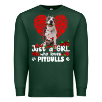 Sports Green pitbull lover dog roses funny just a girl who loves pitbull 213 pitbul Premium Sweatshirt - linhVisuals