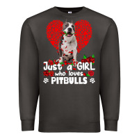 Smoke pitbull lover dog roses funny just a girl who loves pitbull 213 pitbul Premium Sweatshirt - linhVisuals
