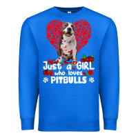 True Royal pitbull lover dog roses funny just a girl who loves pitbull 213 pitbul Premium Sweatshirt - linhVisuals