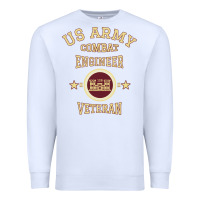 White us army combat engineer combat engineer veteran gift pullover hoodie Premium Sweatshirt - linhVisuals