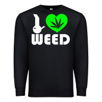 Black i love weed fun Premium Sweatshirt - linhVisuals