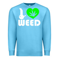 Ocean Blue i love weed fun Premium Sweatshirt - linhVisuals