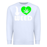White i love weed fun Premium Sweatshirt - linhVisuals