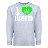 Heather Grey i love weed fun Premium Sweatshirt - linhVisuals