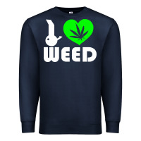 Navy i love weed fun Premium Sweatshirt - linhVisuals