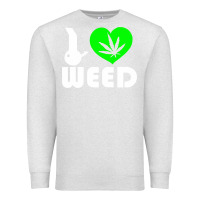 Oatmeal Heather i love weed fun Premium Sweatshirt - linhVisuals