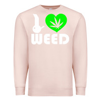 Pale Pink i love weed fun Premium Sweatshirt - linhVisuals