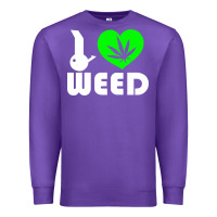 Purple i love weed fun Premium Sweatshirt - linhVisuals