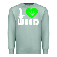 Seafoam i love weed fun Premium Sweatshirt - linhVisuals