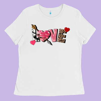Love Valentine's Day Ladies Tee Designed By Fadigitalartstudio