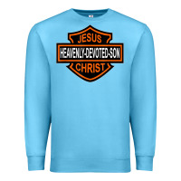 Ocean Blue enjoy jesus christ heavenly devoted son parody religious tee t shirt Premium Sweatshirt - linhVisuals