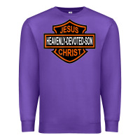 Purple enjoy jesus christ heavenly devoted son parody religious tee t shirt Premium Sweatshirt - linhVisuals