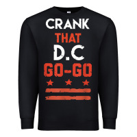 Black vintage washington d.c crank that go go music design gift. t shirt Premium Sweatshirt - linhVisuals