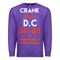 Purple vintage washington d.c crank that go go music design gift. t shirt Premium Sweatshirt - linhVisuals