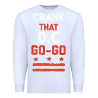 White vintage washington d.c crank that go go music design gift. t shirt Premium Sweatshirt - linhVisuals