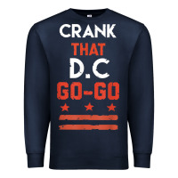 Navy vintage washington d.c crank that go go music design gift. t shirt Premium Sweatshirt - linhVisuals