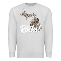 Dove Grey great lakes shaped men women petoskey stone michigan rocks pullover ho Premium Sweatshirt - linhVisuals