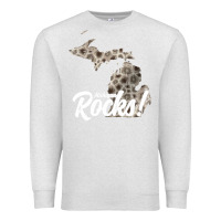 Oatmeal Heather great lakes shaped men women petoskey stone michigan rocks pullover ho Premium Sweatshirt - linhVisuals