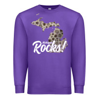 Purple great lakes shaped men women petoskey stone michigan rocks pullover ho Premium Sweatshirt - linhVisuals