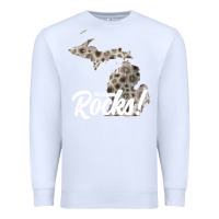 White great lakes shaped men women petoskey stone michigan rocks pullover ho Premium Sweatshirt - linhVisuals