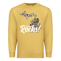 Antique Gold great lakes shaped men women petoskey stone michigan rocks pullover ho Premium Sweatshirt - linhVisuals
