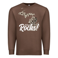 Chestnut great lakes shaped men women petoskey stone michigan rocks pullover ho Premium Sweatshirt - linhVisuals