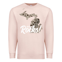 Pale Pink great lakes shaped men women petoskey stone michigan rocks pullover ho Premium Sweatshirt - linhVisuals