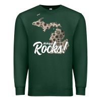 Sports Green great lakes shaped men women petoskey stone michigan rocks pullover ho Premium Sweatshirt - linhVisuals
