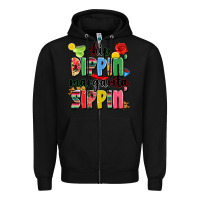 Black chip dippin' margarita sippin' Zipper Hoodie - JahusDesignShop