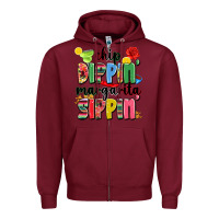 Burgundy chip dippin' margarita sippin' Zipper Hoodie - JahusDesignShop