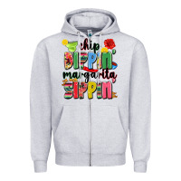 Heather Grey chip dippin' margarita sippin' Zipper Hoodie - JahusDesignShop