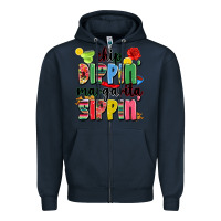 Navy chip dippin' margarita sippin' Zipper Hoodie - JahusDesignShop