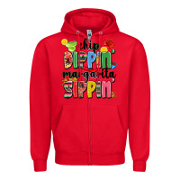 Red chip dippin' margarita sippin' Zipper Hoodie - JahusDesignShop