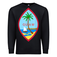 Black guam coat of arms souvenir gift flag chamorro t shirt Premium Sweatshirt - linhVisuals